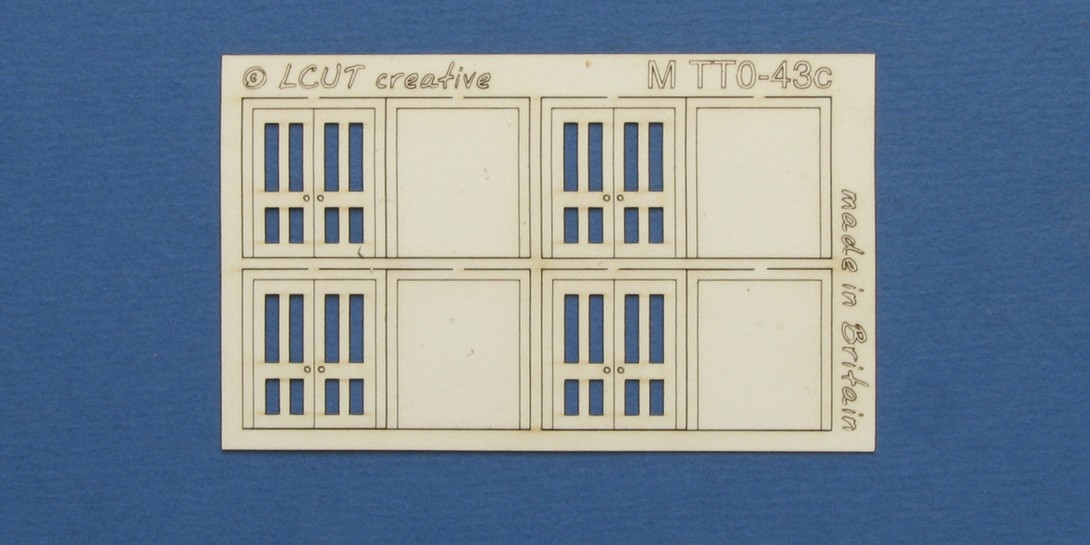 M TT0-43c TT:120 kit of 4 double doors type 3 Kit of 4 double doors type 3. Designed in 2 layers with an outer frame/margin. Made from 0.35mm paper.
